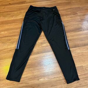 Adidas Aeroready track pants | Black with violet stripes and logo | women size M